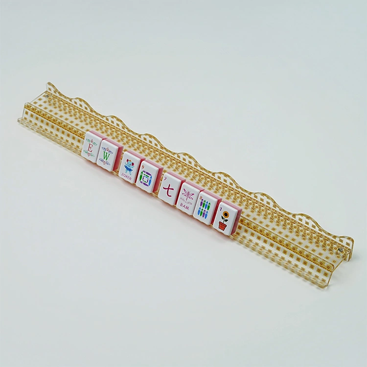 Grid pattern acrylic magnetic mahjong racks with wavy edges