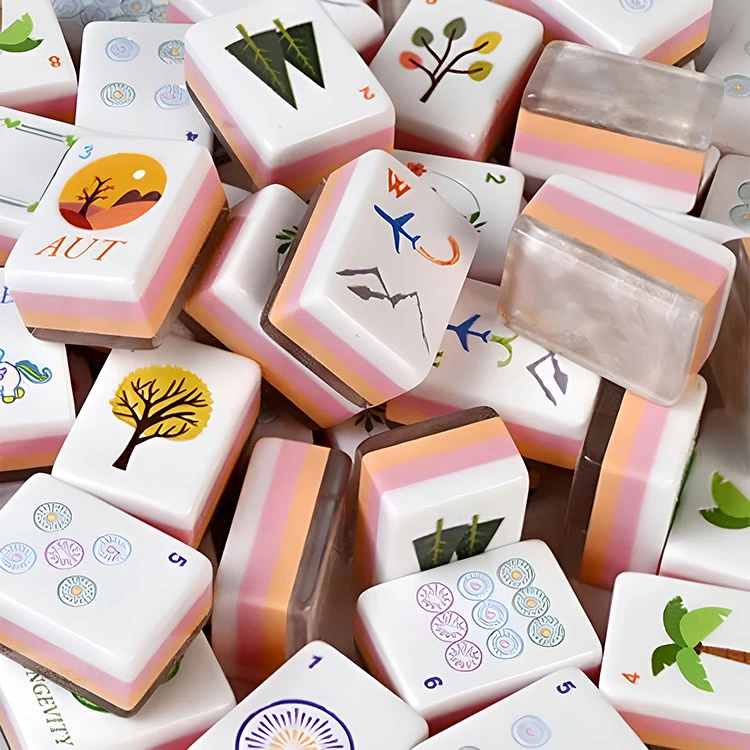 Lotus pink acrylic mahjong tiles
